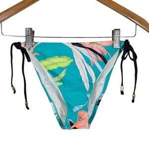 TRINA TURK Shangri La Floral Tie Side Bikini Bottoms Jade Green Size 10 NWT